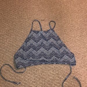 Halter crisscross back swim top